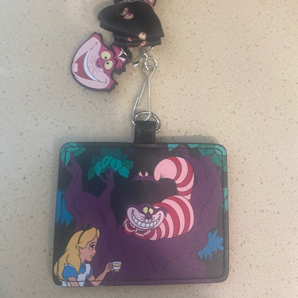 Loungefly Alice in wondrland lanyard with cardhldr